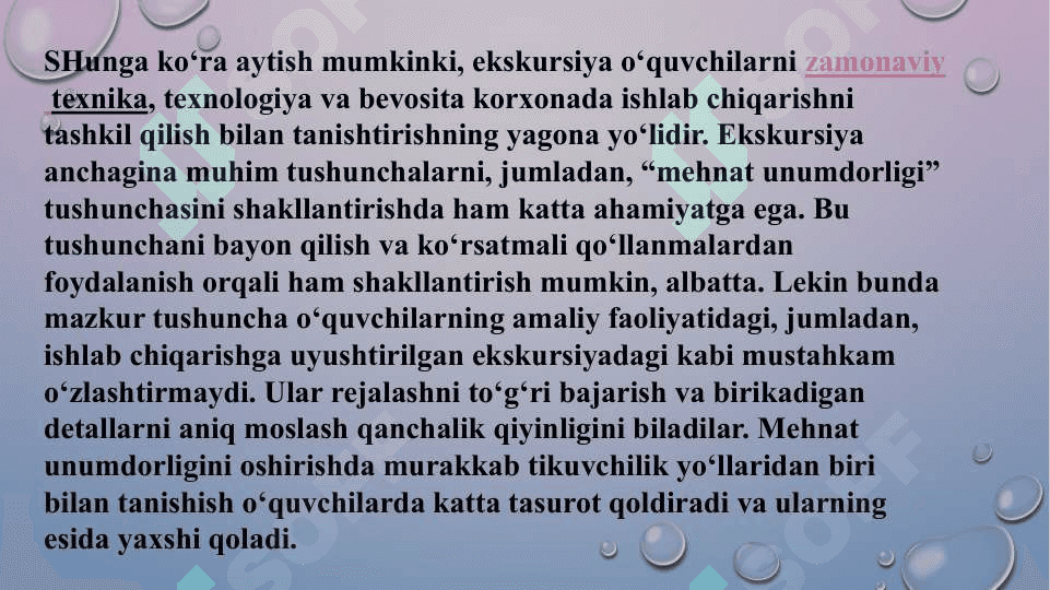 Texnologiya darslaridan ekskursiya tashkil etish 4