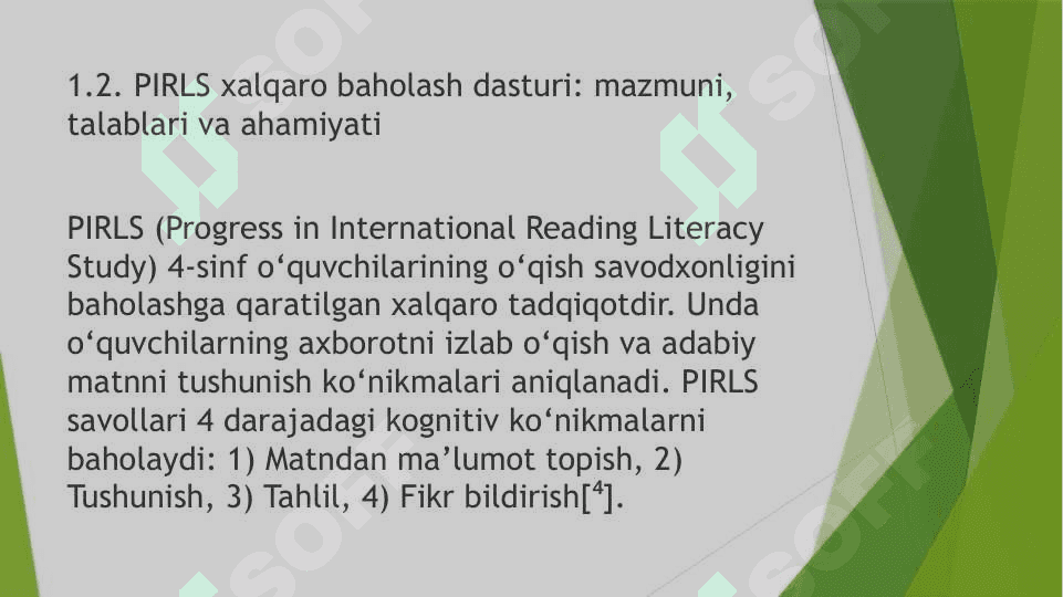 Boshlang’ich sinf ona tili va o’qish savodxonligi darslarida o’quvchilarni PIRLS asosida badiiy asarni tahlil qilishga o’rgatish 6