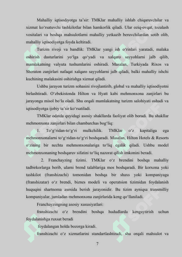 MEHMONXONA XO‘JALIGIDA TRANSMILLIY KOMPANIYALAR 7