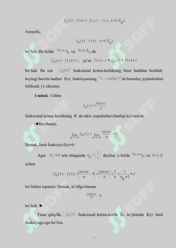 Funksional ketma-ketlik va qatorlarning tekis yaqinlashish alomatlari. 3