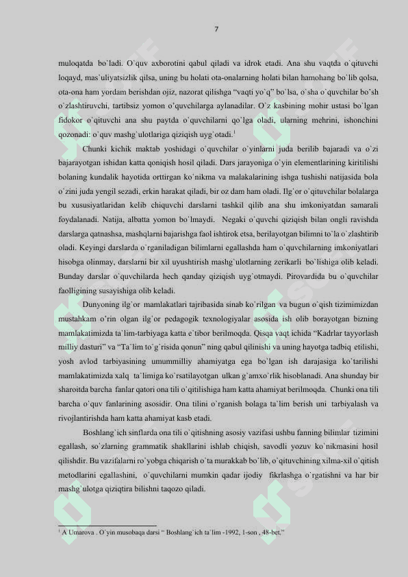BOSHLANG’ICH TA’LIM TIZIMIDA O’YINLI TEXNOLOGIYALARDAN FOYDALANISH 7