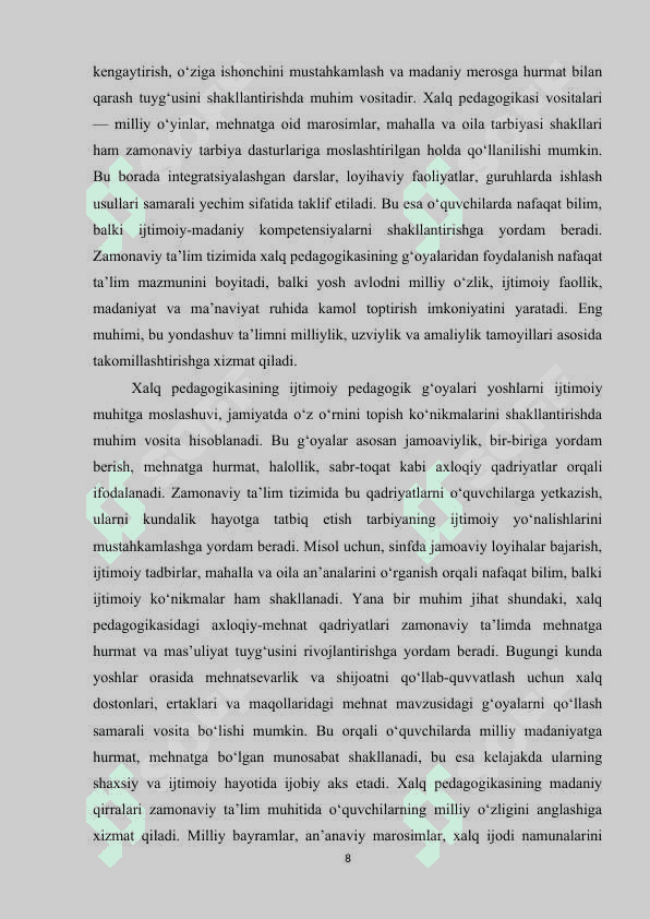 O'zbek xalq pedagogikasida ijtimoiy pedagogik ģoyalar K.docx 8