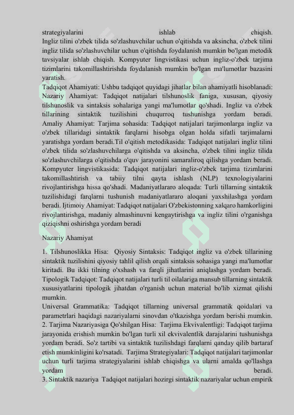 Ingliz va oʻzbek tillarida soʻz tarkibi va sintaktik izchillik 4