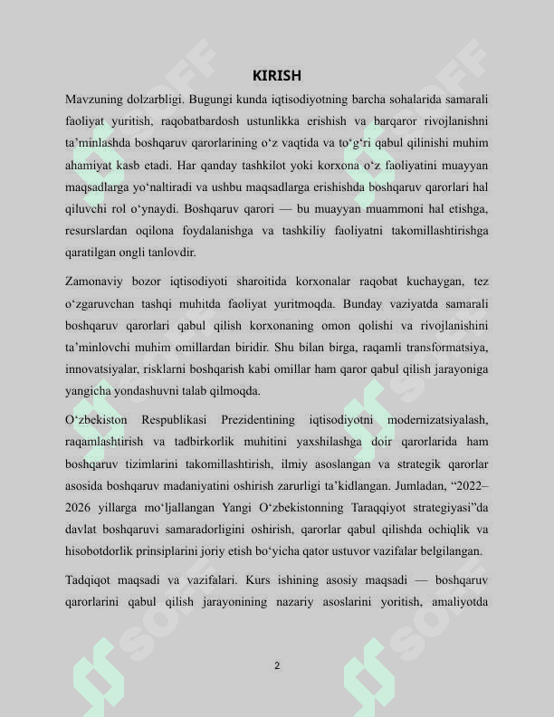 Boshqaruv qarorlarini qabul qilish jarayoni 2