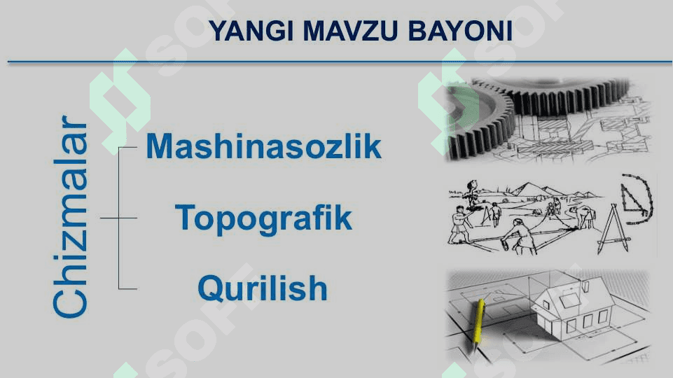 Qurilish chizmalari.  Binoning plani. Qirqimi va fasadi 4