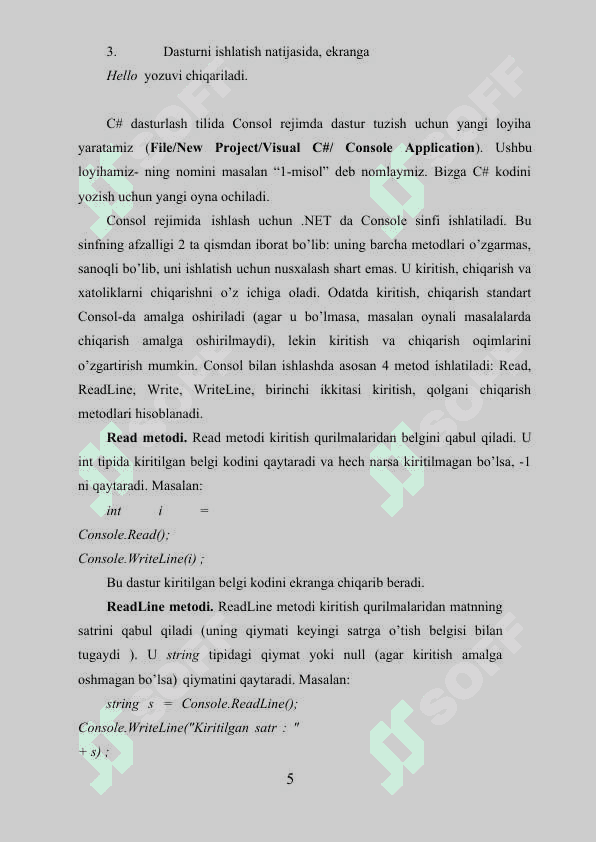 C# dasturlash tilida fayllar bilan ishlash 5