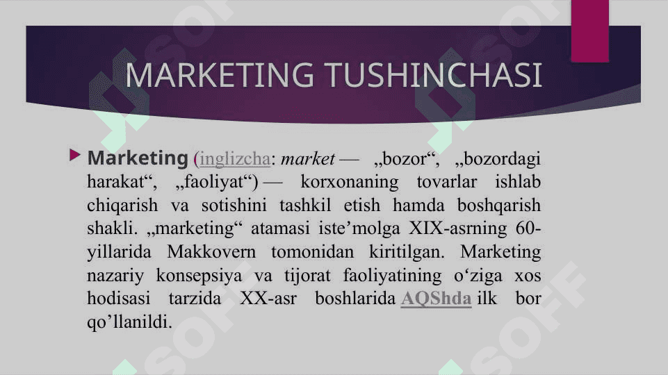 MARKETINGNI o'rganish 2