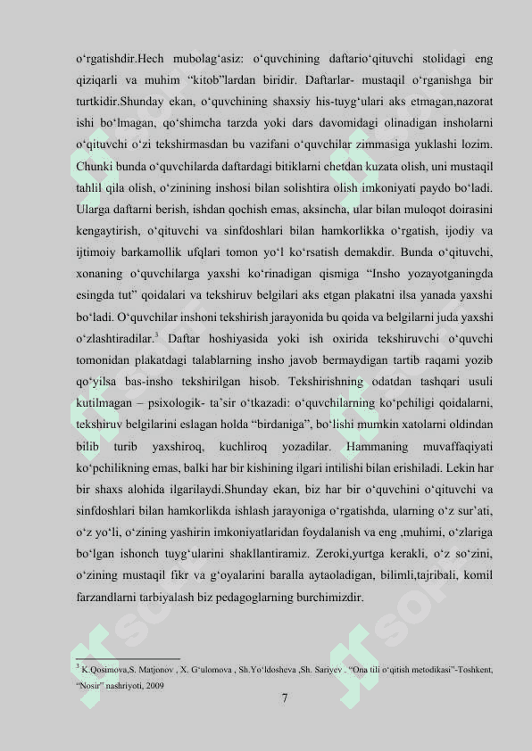 BOSHLANG‘ICH SINFLARDA BAYON YOZISHGA O‘RGANISH 7