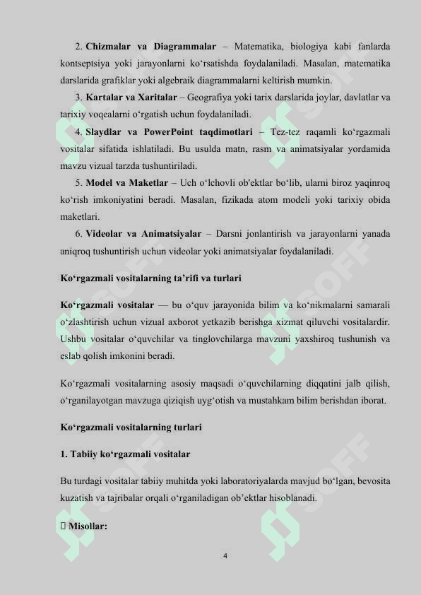 SAVOD O‘RGATISH DARSLARIDA KO‘RGAZMALI VOSITALARDAN FOYDALANISH 4