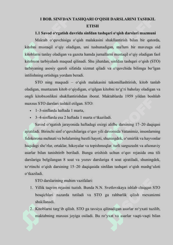 SAVOD OʻRGATISH SINFDAN TASHQARI OʻQISHNI TASHKIL ETISH 6