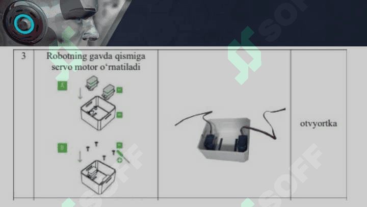 Robototexnik tizimni loyihalash. Robotlar musobaqasi DARS ISHLANMA 5