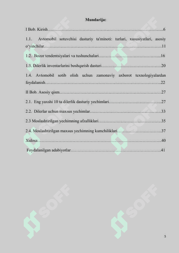 Avtosalonda avtomobil sotib olish ahborot tizimi 5