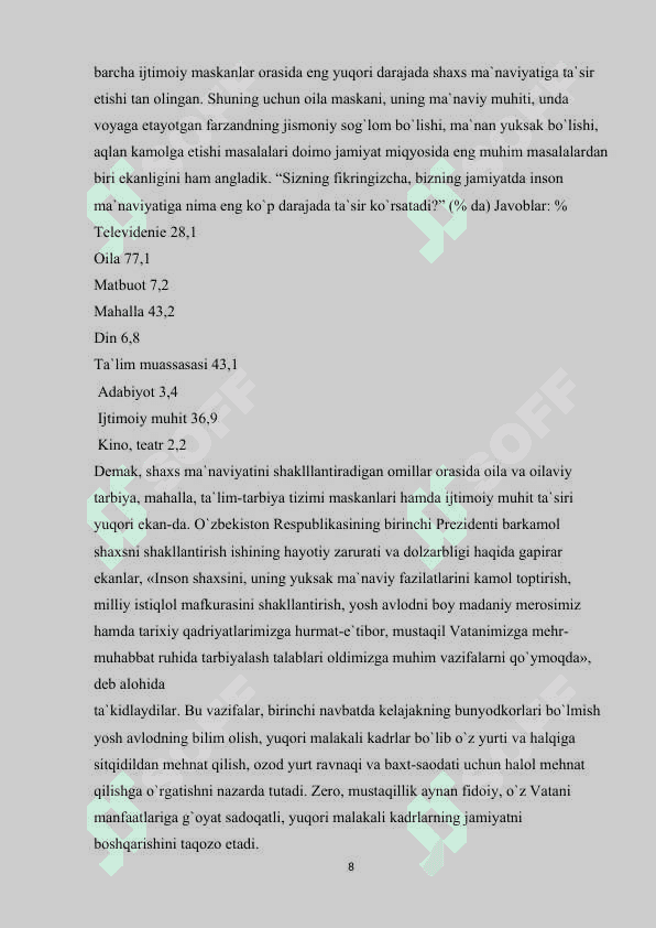 OILADA SOG’LOM TURMUSH TARZI ASOSIDA TARBIYA BERISH METODIKASI 8