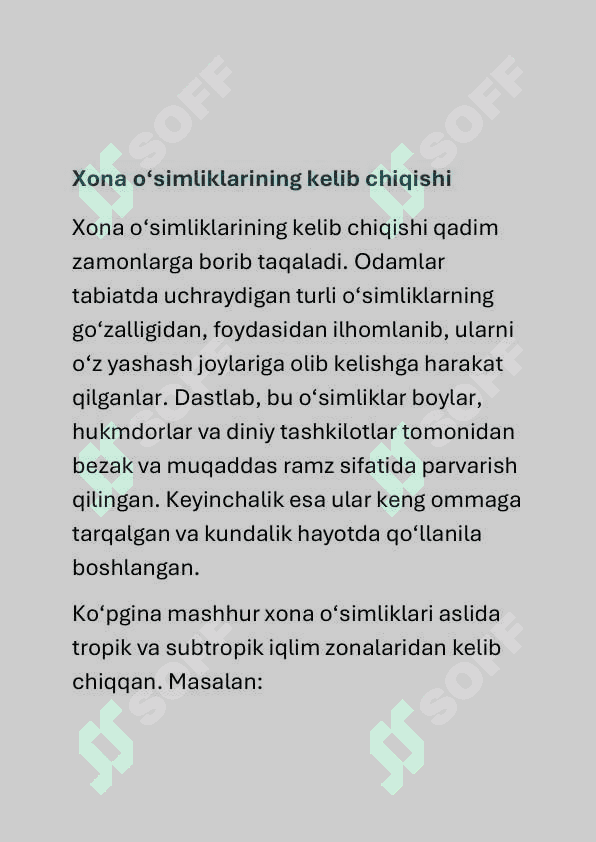 Hona oʻsimliklari ularning kelib chiqishi 6