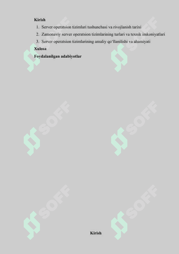Server operatsion tizimlari 2