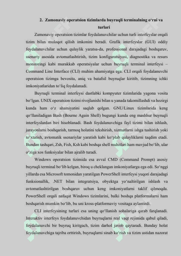 Operatsion tizimlarda buyruqli terminallar 7