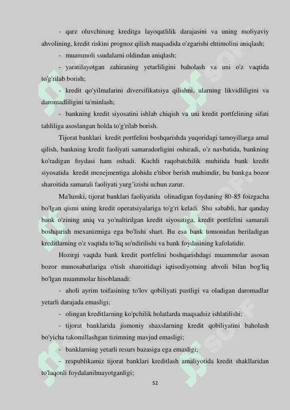 KREDIT RISKINI BOSHQARISHNI TAKOMILLASHTIRISH MASALALARI 2