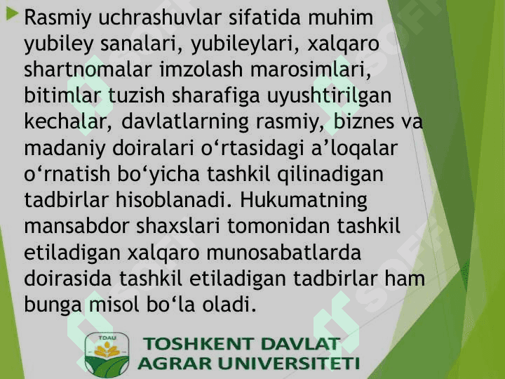 Rasmiy uchrashuvlar va ularni tashkil etish 2