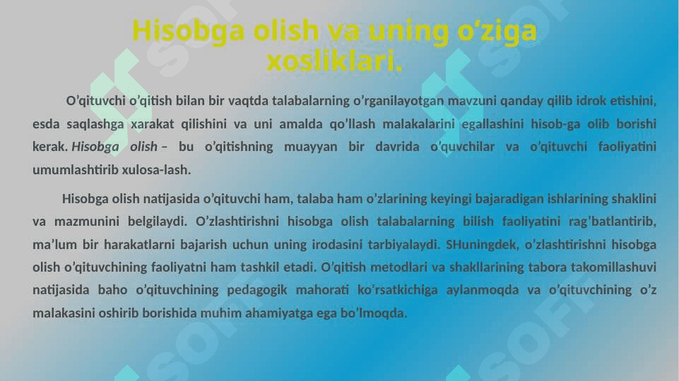Ta’lim natijalarini tekshirish va baholashga qo’yiladigan talablar 6