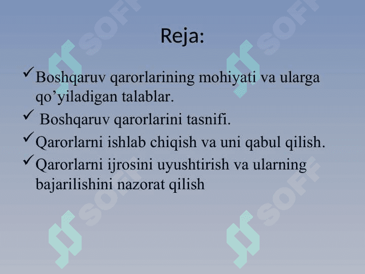 MENEJMENTDA BOSHQARUV QARORLARI 2