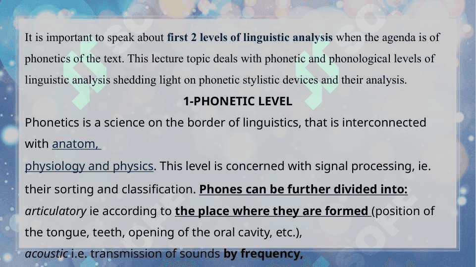 PHONETICS OF     THE  TEXT 4