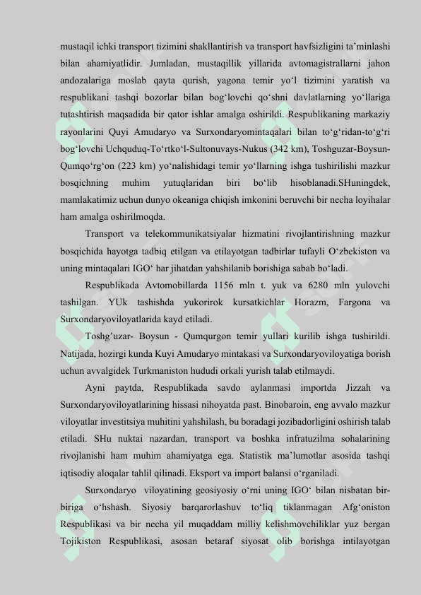 SURXONDARYO VILOYAT TRANSPORTI 3