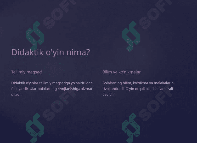 Didaktik o'yinlar 2