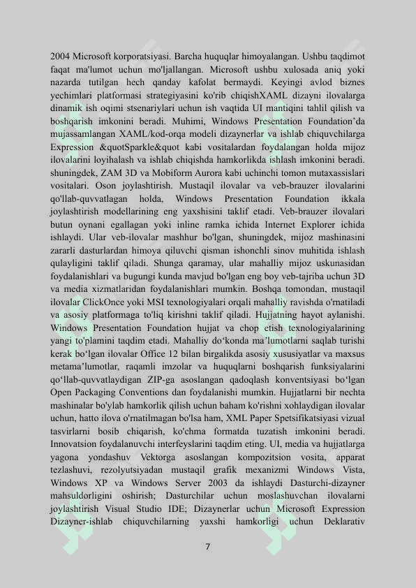 WPF texnologiyasi yordamida soda ilova yaratish 7