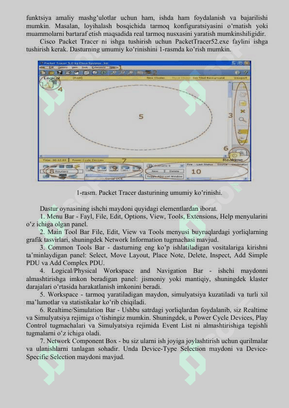 Cisco Packet Tracer dasturidagi internet ashyolari elementlari va ularning vazifalari bilan tanishish 2-amaliy ish 2