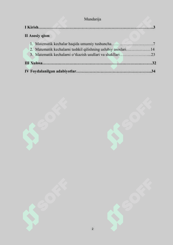 Matematik kechalarni tashkil qilish usullari 2