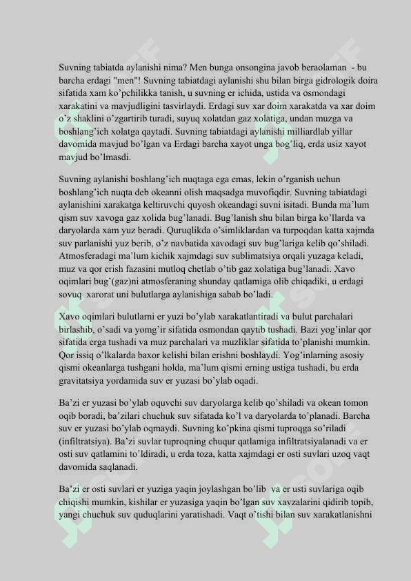 Tabiatda suvning aylanishi 3
