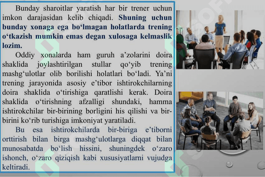 Treningning muhim jihatlari 6