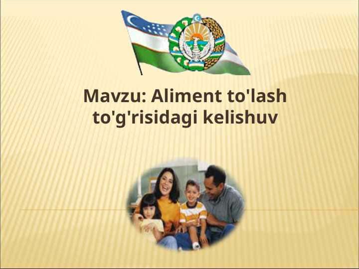 Aliment to'lash to'g'risidagi kelishuv