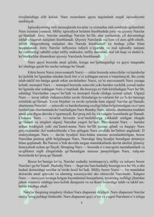 Narxning mohiyati va shakllanish xususiyatlari 5