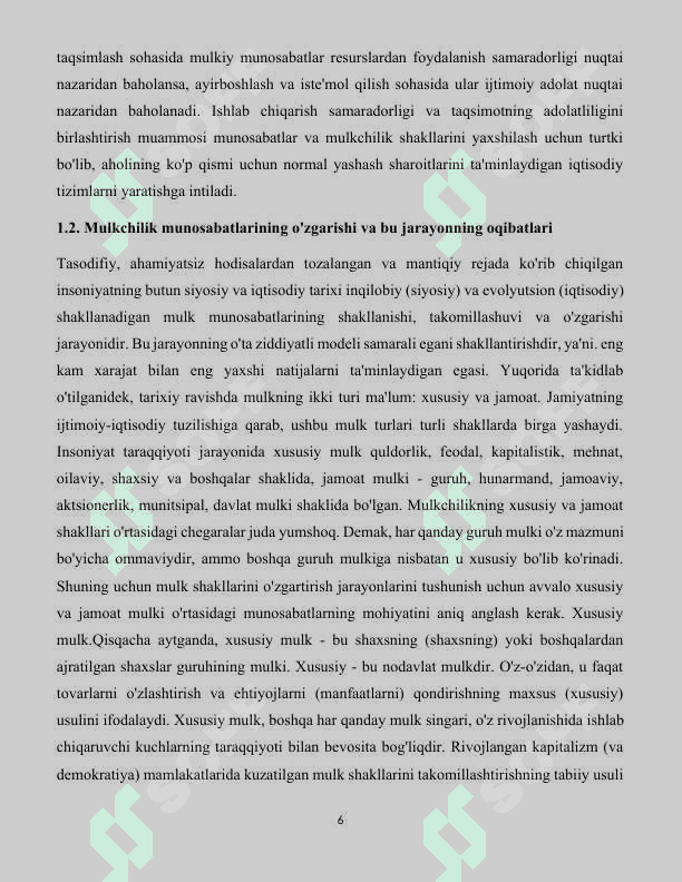 Mulk va Mulkchilik munosabatlari 6