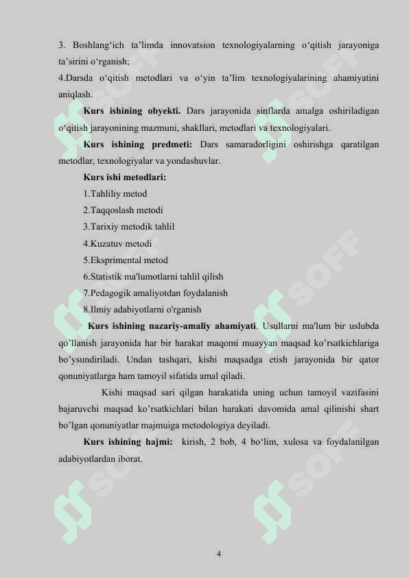DARS JARAYONINI TASHKIL ETISH METODIKASI. 4