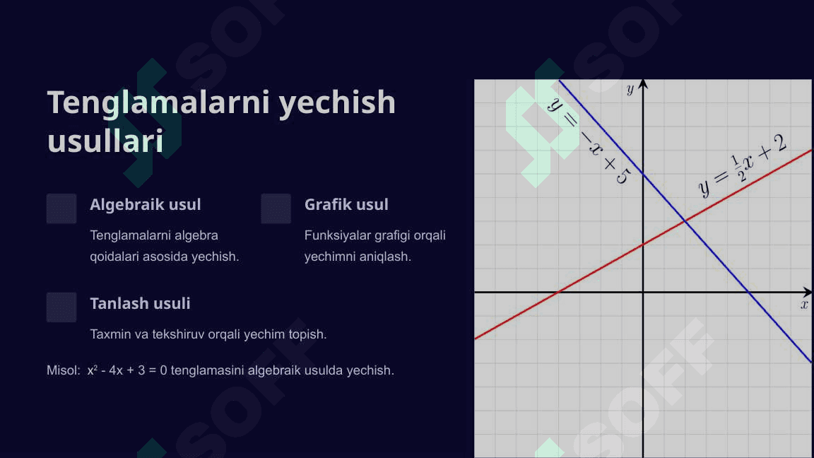 Tenglamalar mavzusini o'qitish metodikasi 5