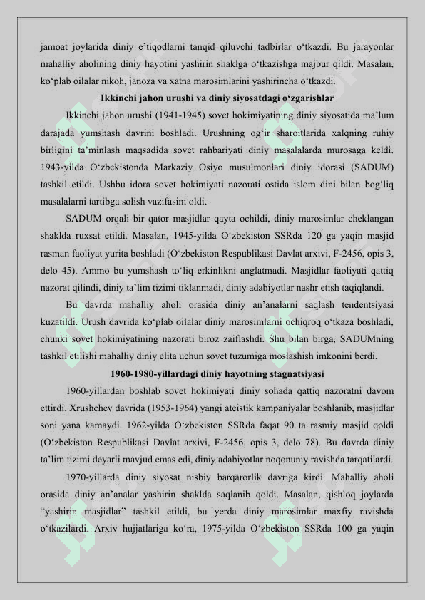 O‘zbekiston SSRda diniy siyosat (1924-1991-yillar) maqola 25 4