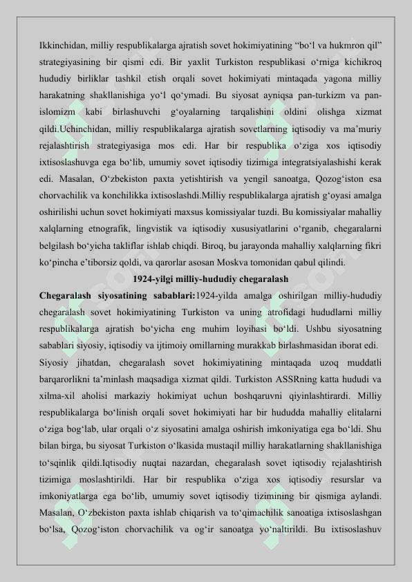 O‘zbekiston SSRning tashkil topishi 27 4