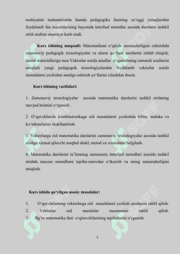 Bazis. Vektorning berilgan bazisga nisbatan koordinatalari 5
