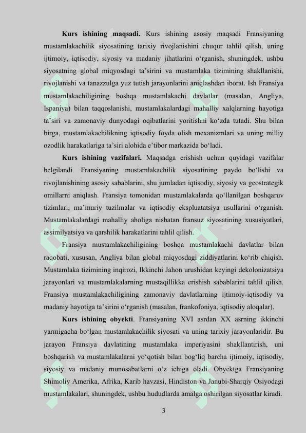 FRANSIYANING MUSTAMLAKACHILIK SIYOSATI 3