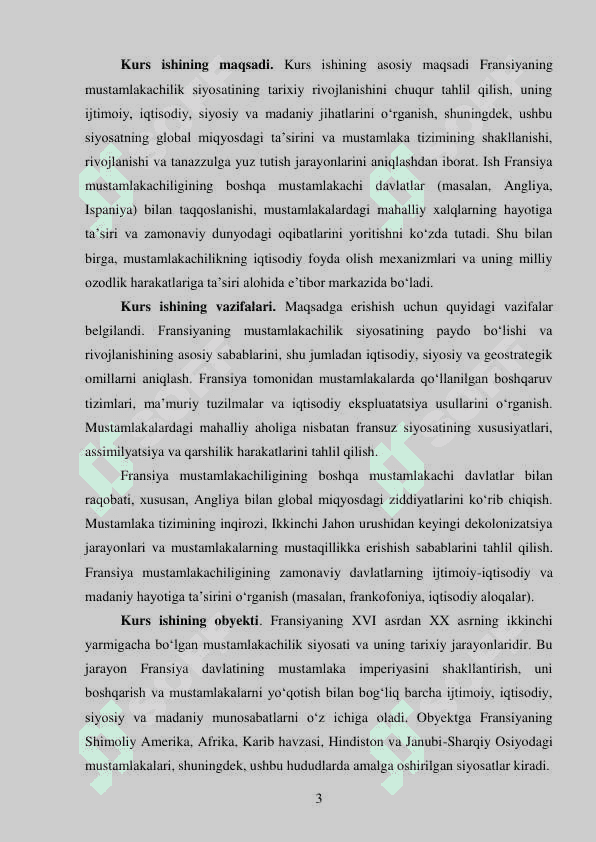 FRANSIYANING MUSTAMLAKACHILIK SIYOSATI 3