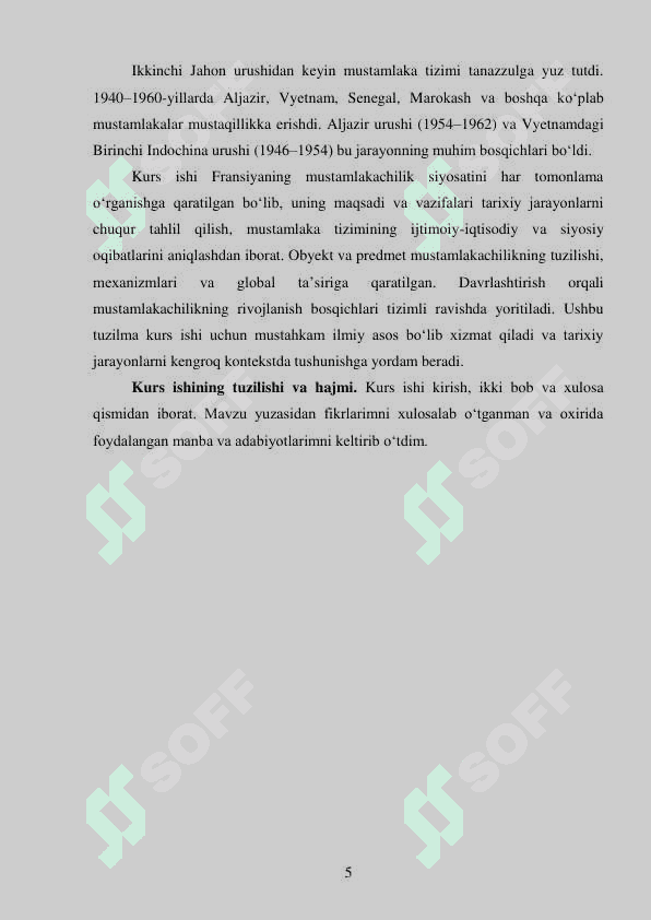 FRANSIYANING MUSTAMLAKACHILIK SIYOSATI 5