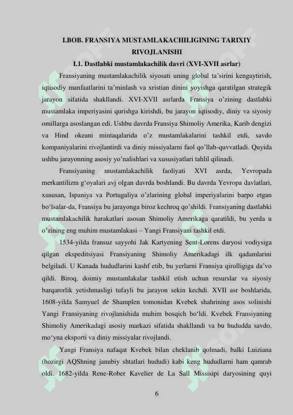 FRANSIYANING MUSTAMLAKACHILIK SIYOSATI 6