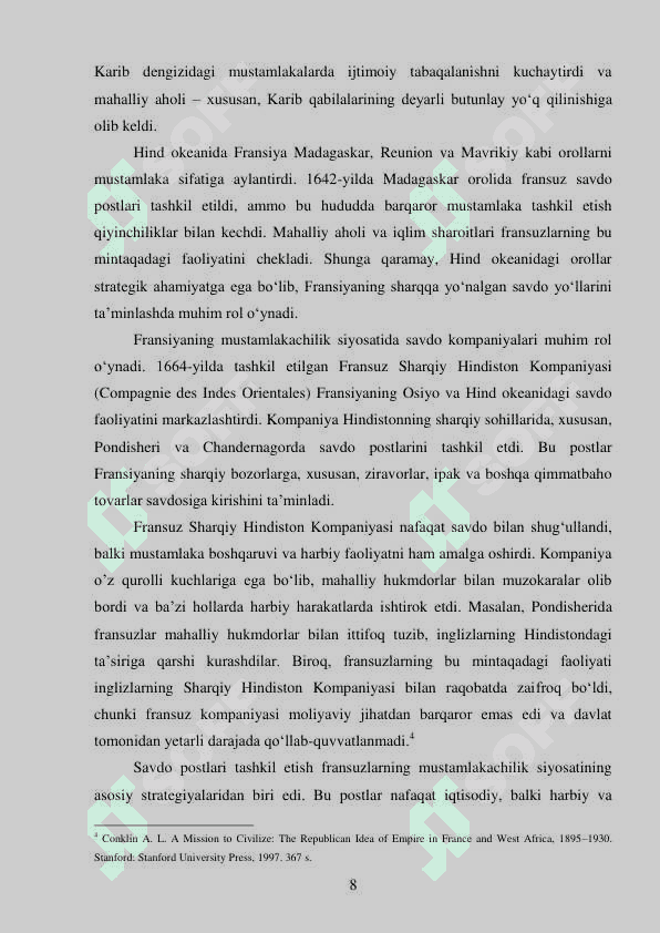 FRANSIYANING MUSTAMLAKACHILIK SIYOSATI 8