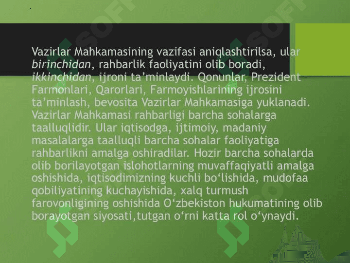 O’zbekiston Respublikasining Vazirlar Mahkamasi 5