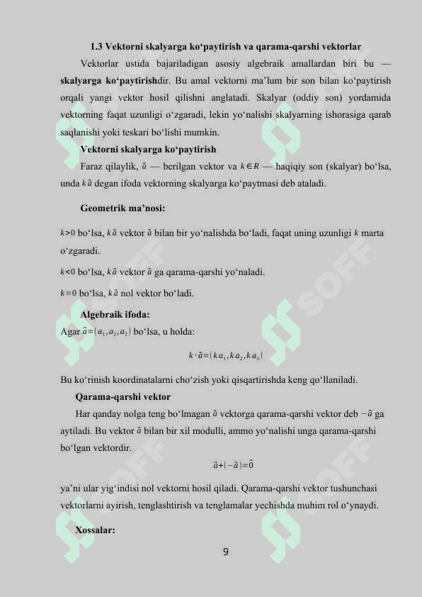 Vektorlar algebrasi elementlari  kurs ishi 8