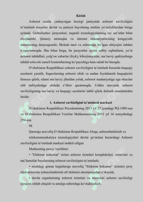 O‘zbekistonda axborot xavfsizligining ma’naviy va huquqiy asoslari 2