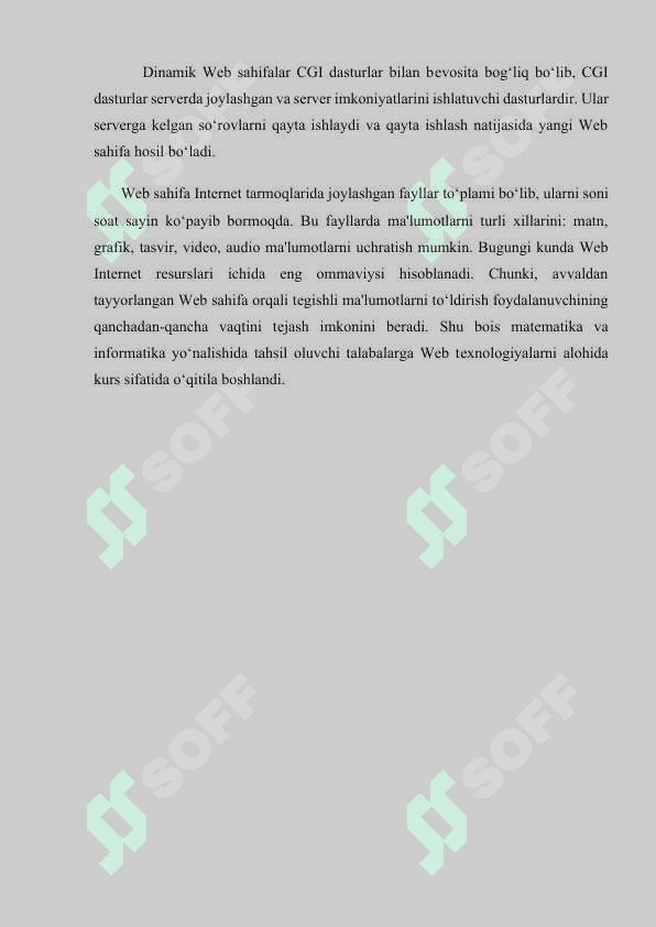WEB ILOVALARNI ISHLAB CHIQISHDA ASOSIY YONDOSHUVLAR HAQIDA UMUMIY MA’LUMOT 4