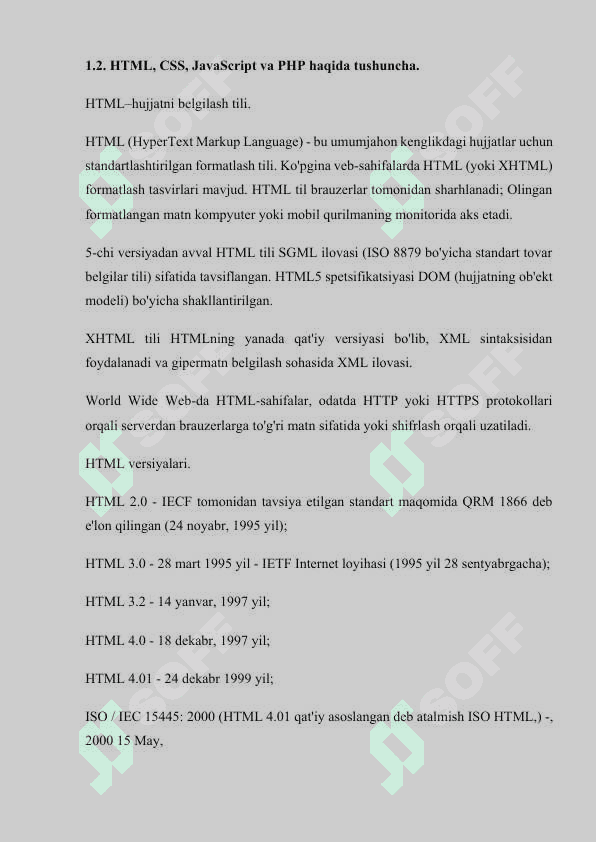 WEB ILOVALARNI ISHLAB CHIQISHDA ASOSIY YONDOSHUVLAR HAQIDA UMUMIY MA’LUMOT 8
